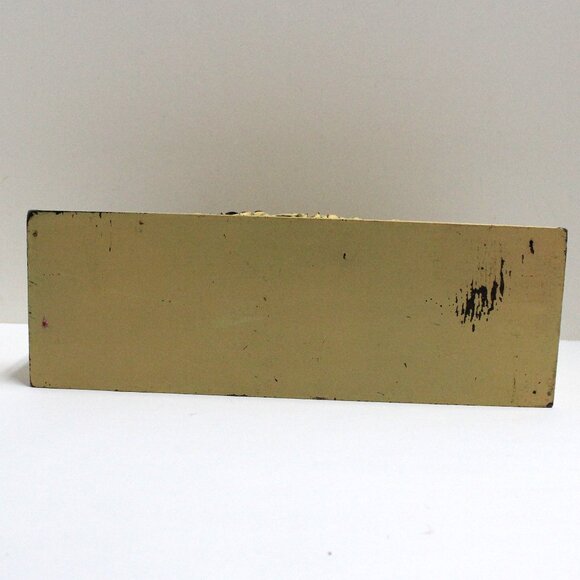 Yellow Shabby Chic 2 Slot Wooden Letter Card Holder With Flower Decoration - Picture 5 of 11